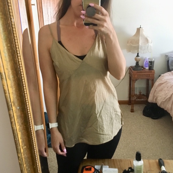 URBAN OUTFITTERS GOLD LOLA NYLON BABYDOLL TANK TOP - Picture 4 of 8